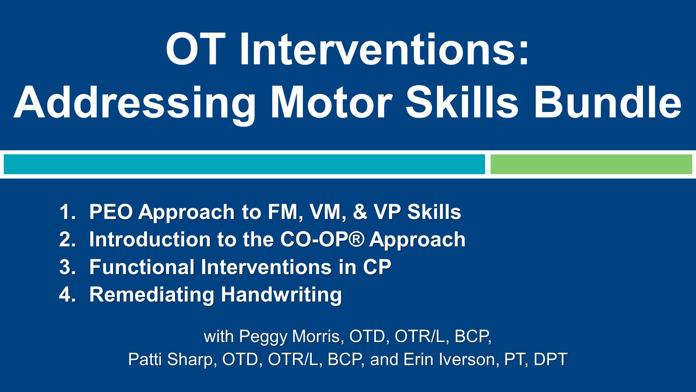 Infographic for OT Interventions - Addressing Motor Skills Webinar Bundle