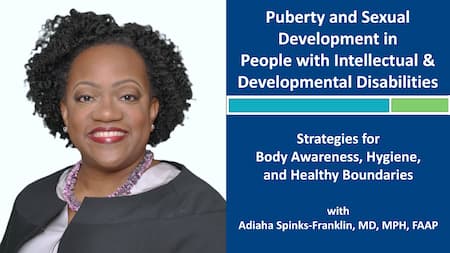 Puberty and Sexual Development in People with Disabilities webinar infographic
