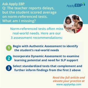 Ask Apply EBP Infographic for - When Scores Don't Match School Concerns