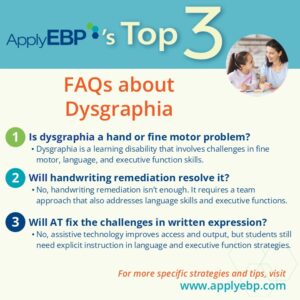Ask Apply EBP Infographic - 3 FAQs about Dysgraphia