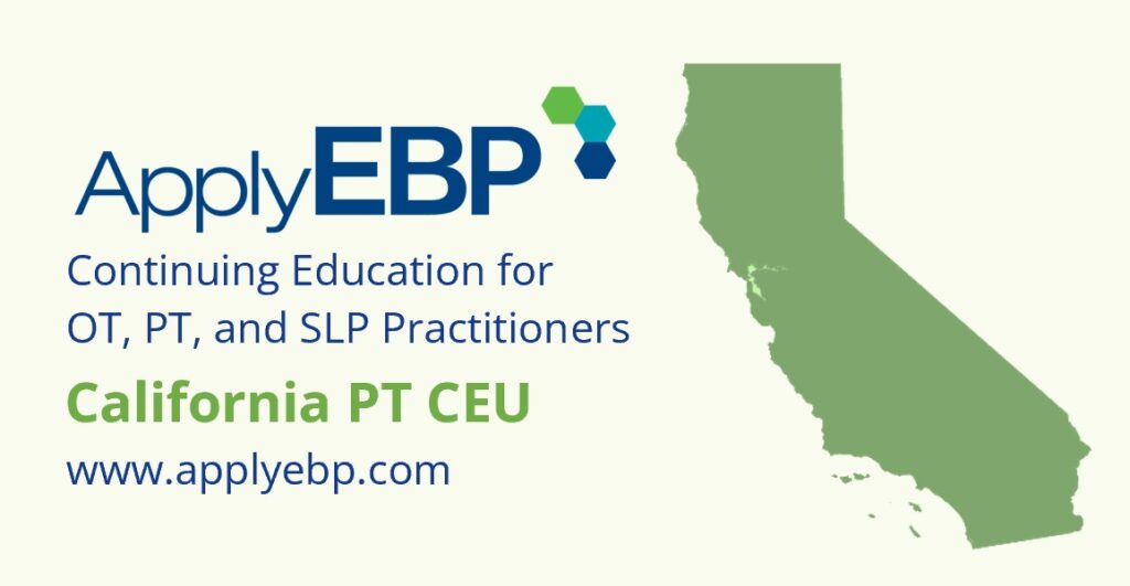 Apply EBP - California PT CEU Approval cover