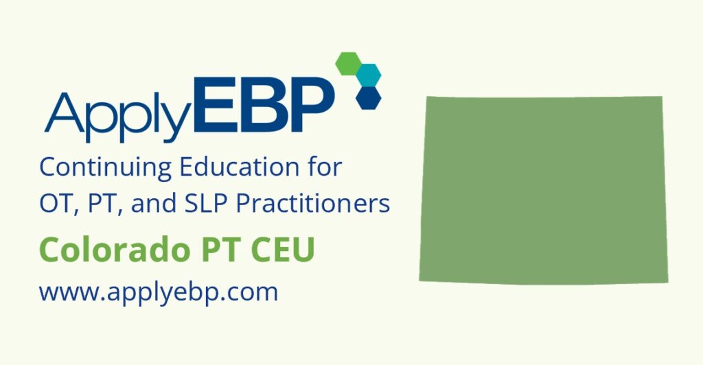 Apply EBP - Colorado PT CEU Approval cover