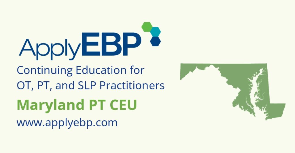 Apply EBP - Maryland PT CEU Approval cover