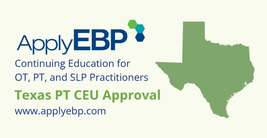 Apply EBP - Texas PT CEU Approval cvoer