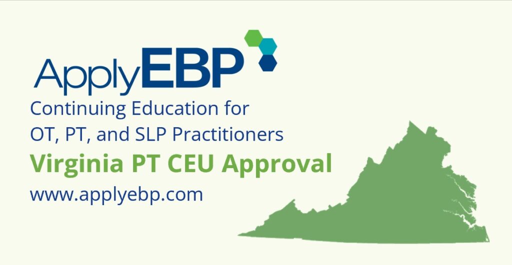 Apply EBP - Virginia PT CEU Approval Cover