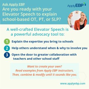 Ask Apply EBP - Are Your Ready with Your Elevator Speech infographic