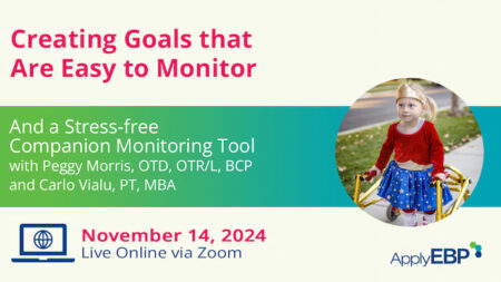 Apply EBP Infographic for Creating Goals that Are Easy to Monitor Fall 2024 Workshop