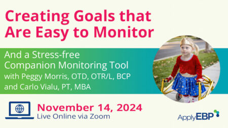 Apply EBP Infographic for Creating Goals that Are Easy to Monitor Fall 2024 Workshop